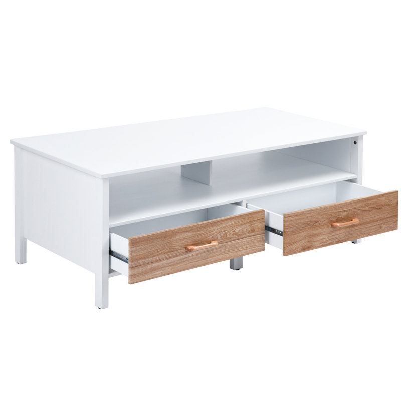 Eldridge Four Leg Coffee Table with Storage, White