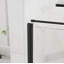 Cabine de douche d'angle sans cadre - 36 x 36 x 72 po, verre trempé transparent de 1/4 po, ouverture pivotante, finition noire