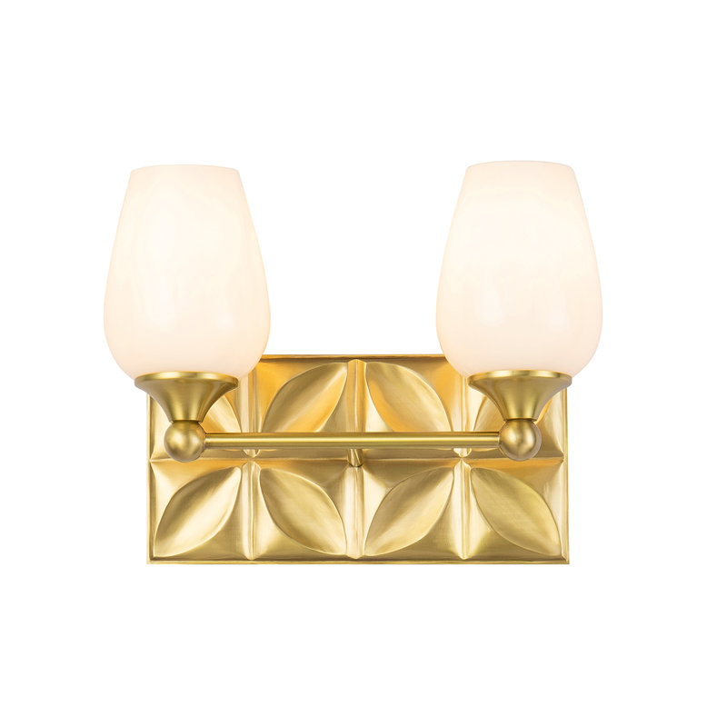 Meuble-lavabo moderne 2 lumières Stier, Laiton, Gelé
