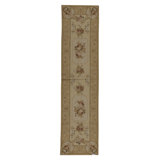 Hand-Knotted High-Quality Beige and Gold Runner