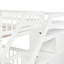 Lit mezzanine simple au-dessus d'un lit double avec escalier, blanc