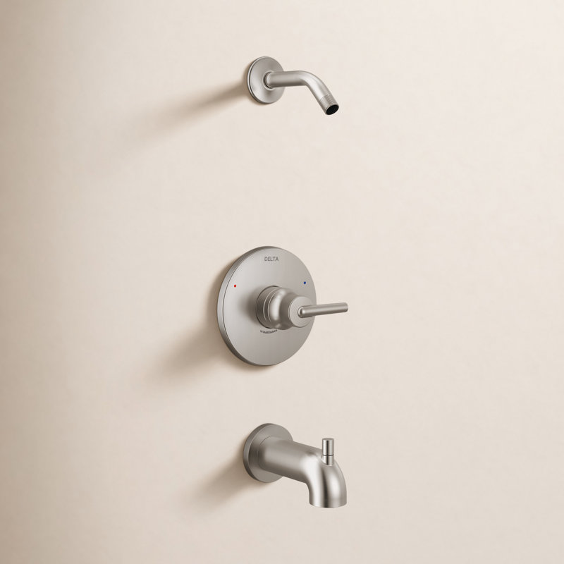Ensemble de robinet de douche en nickel brossé Trinsic 14 Series, ensemble de garniture de douche, accessoires de douche, ensemble de robinet de baignoire, poignée de douche, acier inoxydable (pomme de douche et valve non incluses)