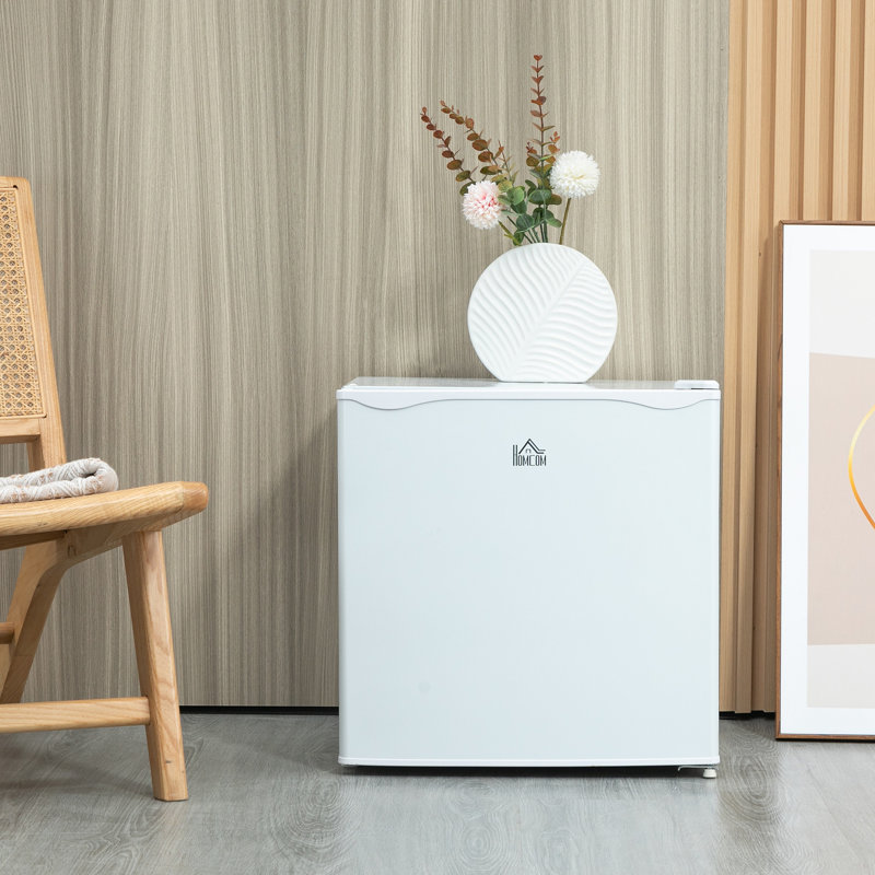 HomCom 1.1 Cubic Feet Countertop Mini Fridge with Freezer, White