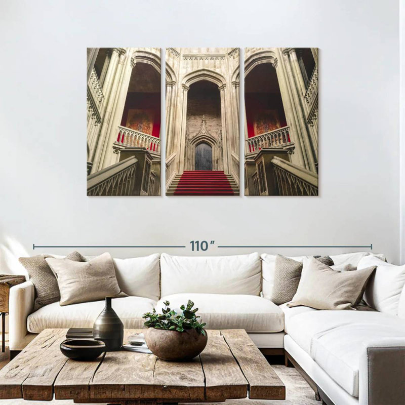 Hitzel Old Castle Grand Staircase, 48" H x 74" W