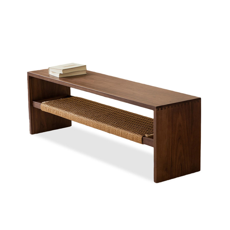 Banc en bois massif noyer foncé, Noyer foncé
