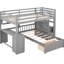 Space Full Over Twin Bunk Bed In Grey With Desk And Multiple Storage Compartments Comfortable Convenient Options