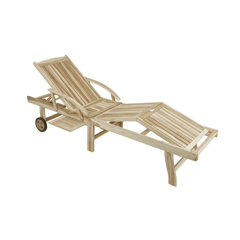Bramhall 195 cm Long Reclining Teak Single Chaise