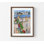Illustration de Londres, art moderne de la ville et bus rouge