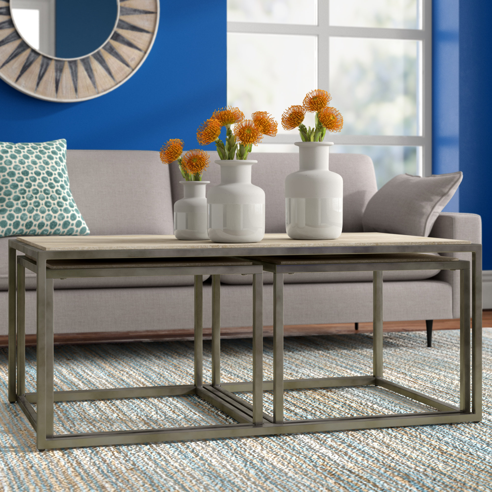 Kressley Stone Top Nesting Coffee Table