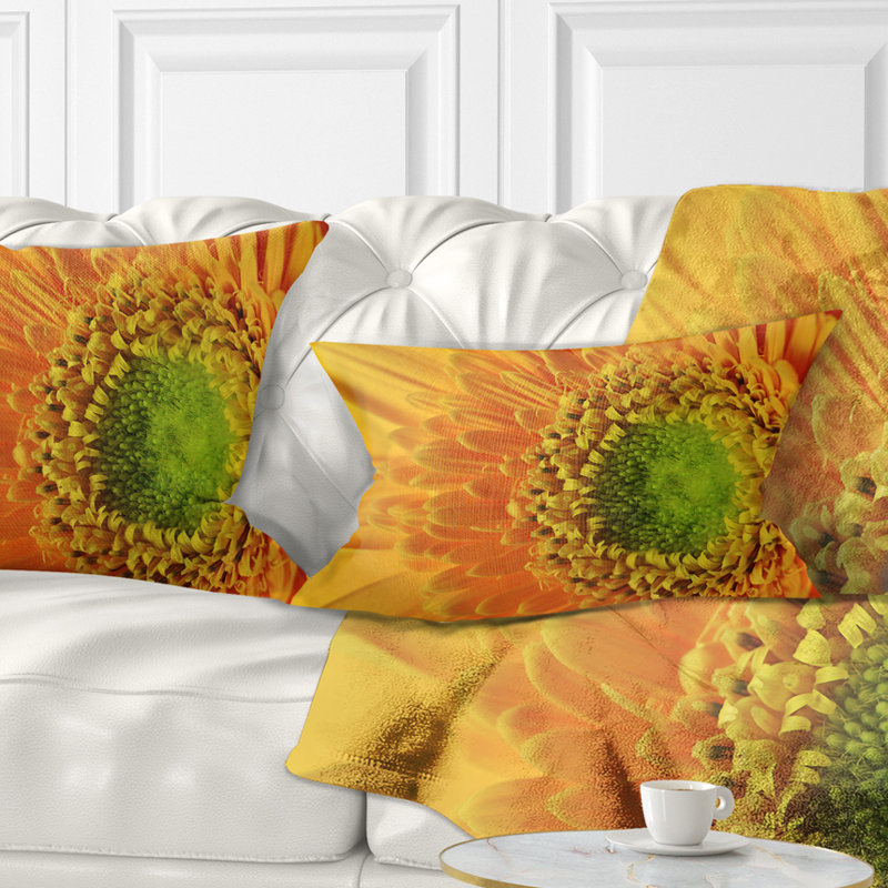 Coussin lombaire flowerswork en cascade à gerbera fleur