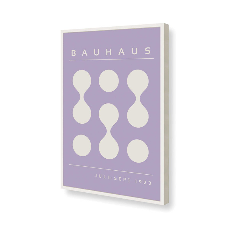 Mauve Bauhaus Flow II, H 25 po x l 19 po x P 1,25 po, Reproduction encadrée sans passe-partout, Blanc opaque