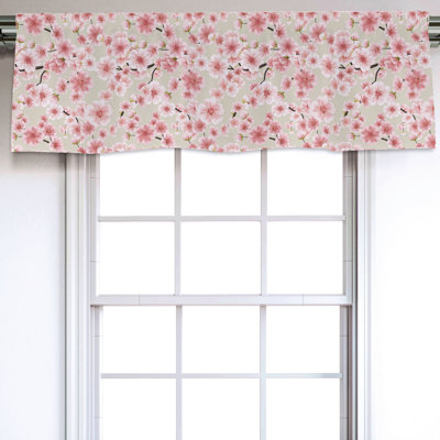 Sateen Floral Ruffled Window Valance