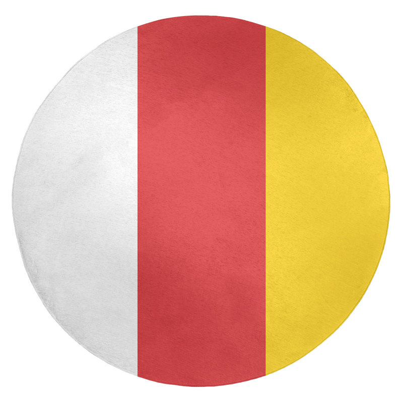 Tapis de zone rouge/jaune, Rond 5 pi