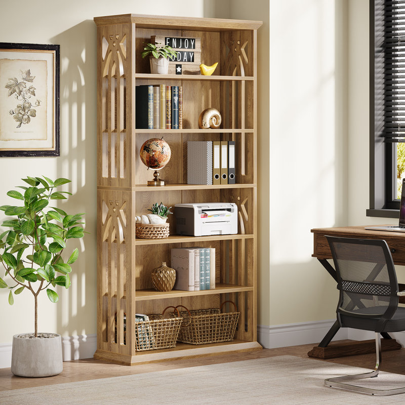75" Tall Bookshelf For Home Office (set Of 2), Brown
