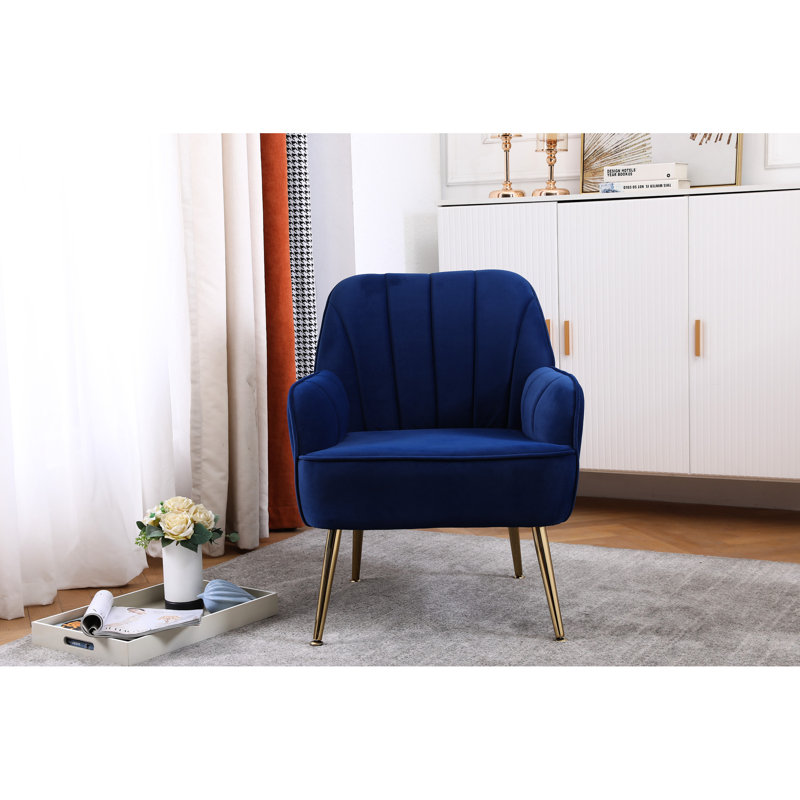 Fauteuil moderne en velours avec rembourrage en mousse pour chambre à coucher