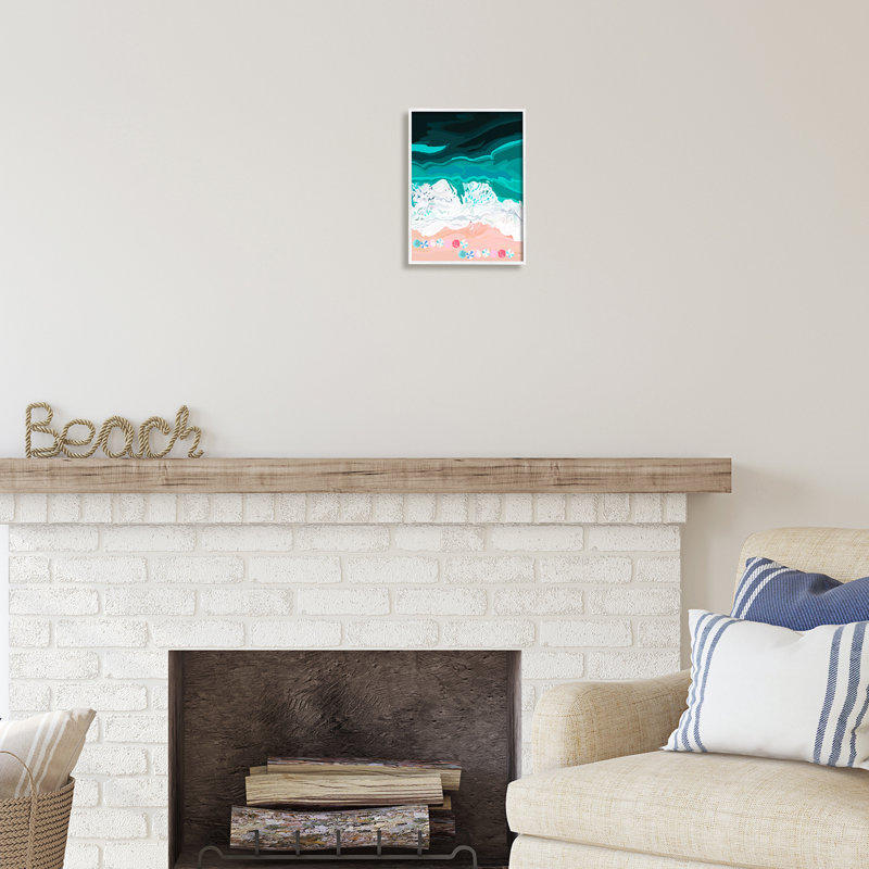 Au-442, estampe numérique, parapluies de plage par Amelia Noyes, impression, L 11 po x H 14 po x P 1,5 po