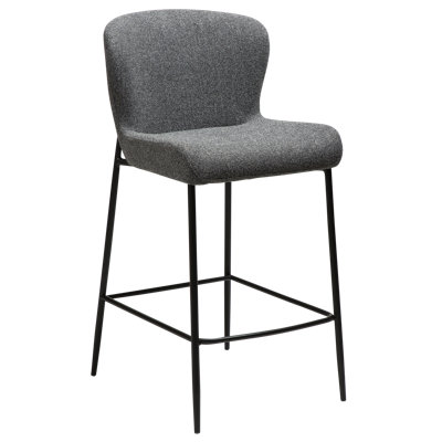 Glam Upholstered Counter Stool with Metal Frame