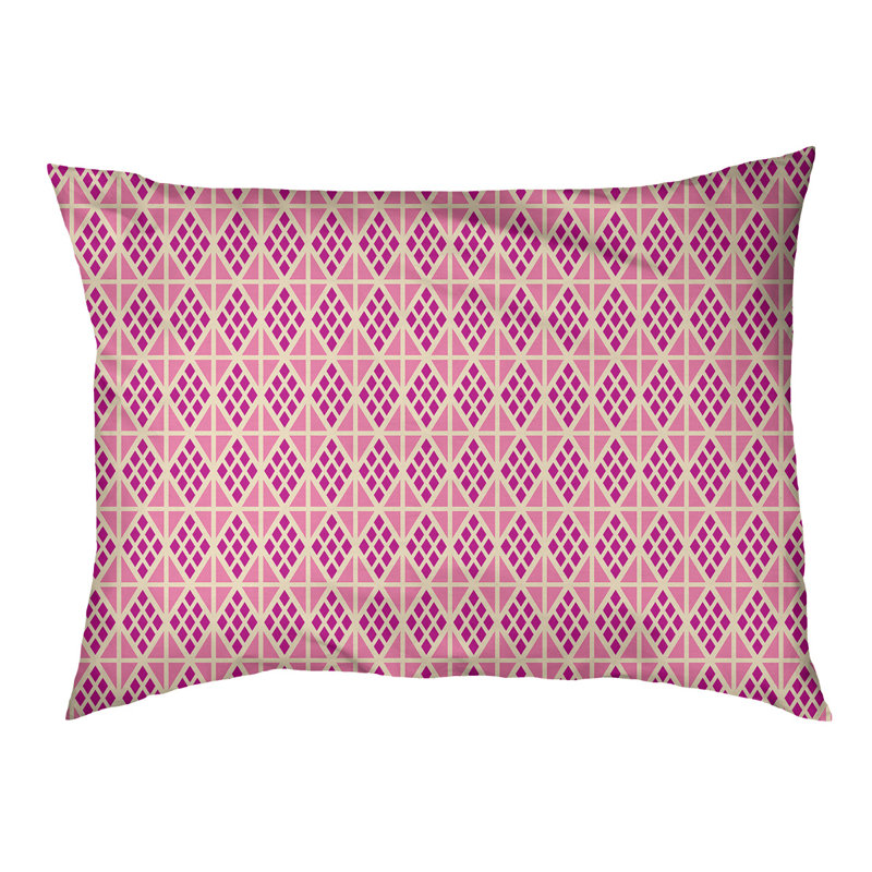 Byrge Geometric Polyester Pet Bed, Large (42.5 W" x 32.5" D x 14" H), Pink/Coral