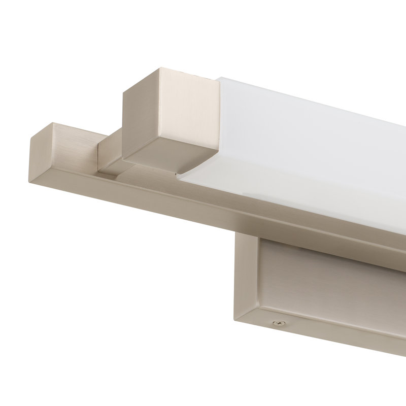 Barre d'éclairage intégrée pour meuble-lavabo à DEL, Nickel brossé, H 4,5 po x l 20 po x P 6,38 po