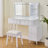 Modern Makeup Vanity Desk With LED Lights & Mirror-1441568193