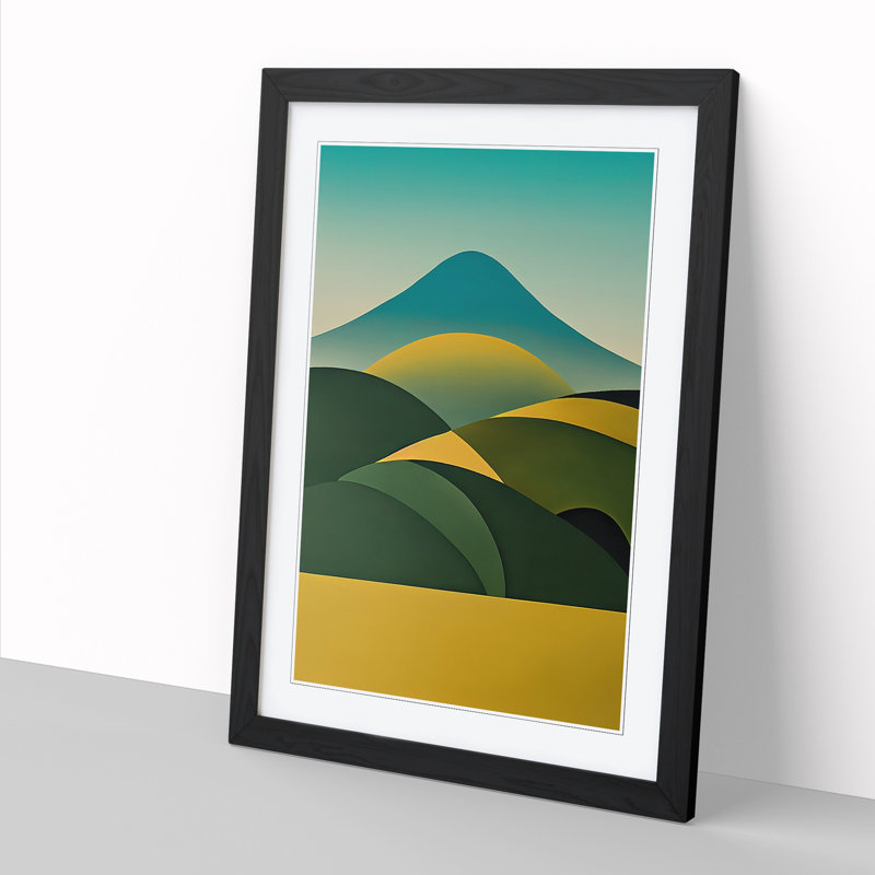 Landscape Minimalism - Picture Frame Print, 64cm H x 46cm W x 2cm D, Oak