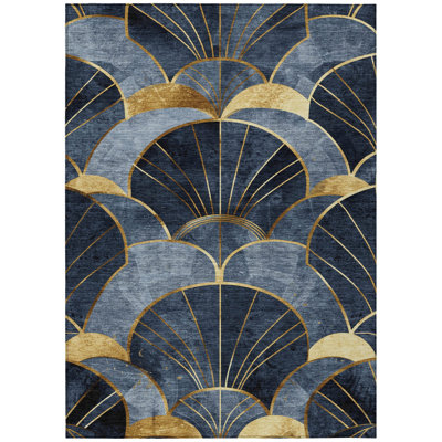 Machine Washable Indoor/Outdoor Huseby ACN2221 Floral Rug