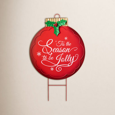 Large Metal Christmas Ornament Yard Stake
