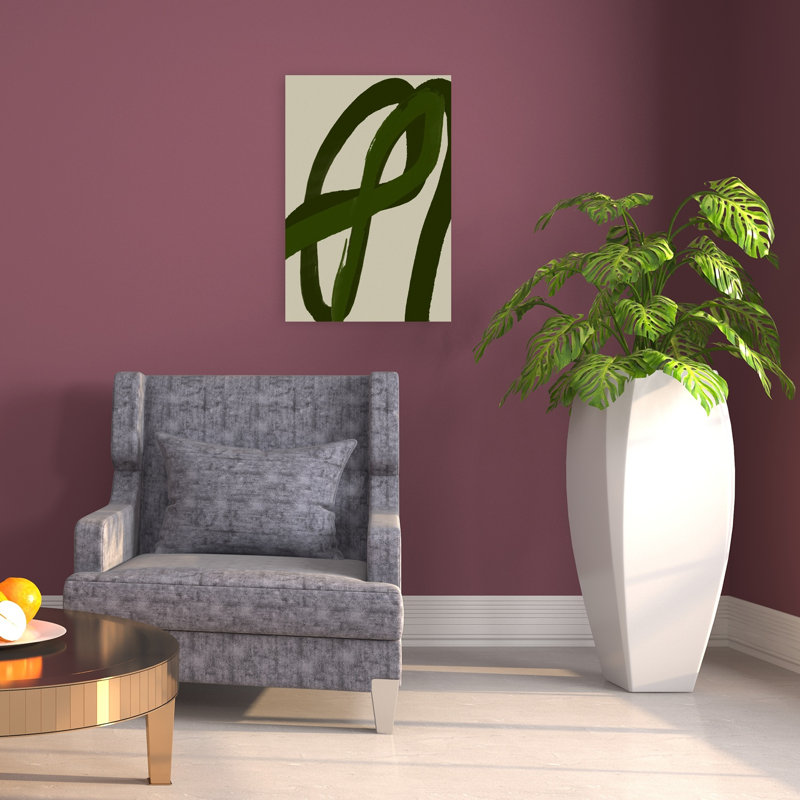 Verdant Curves Abstract Contemporary Minimalist Wall Art Print, 60.96cm H x 40.64cm W