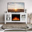 Meuble télé pour téléviseur de 58 po ou moins avec foyer électrique, télécommande et flamme DEL réglable