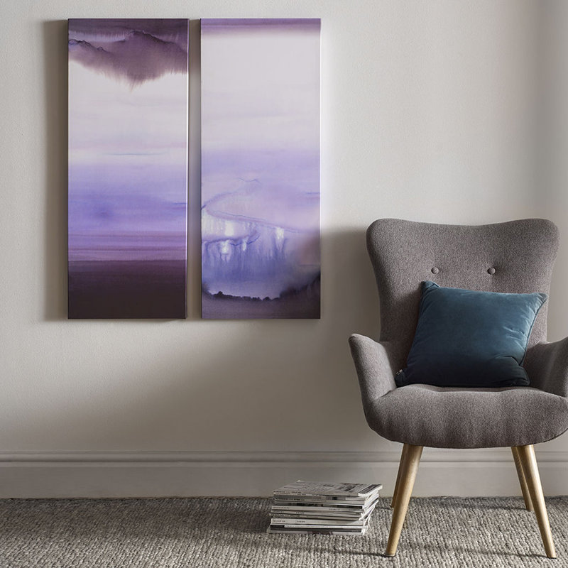 « serene blue trouble », ensemble de 2 reproductions de peintures à l’aquarelle sur toile