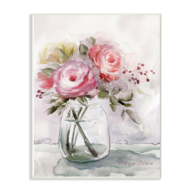 " Muted Flowers In A Mason Jar "