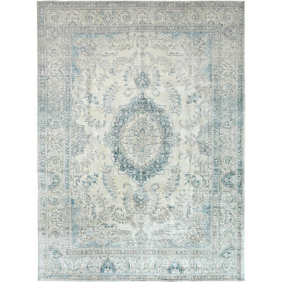 High-Quality Hand-Knotted Ivory Area Rug