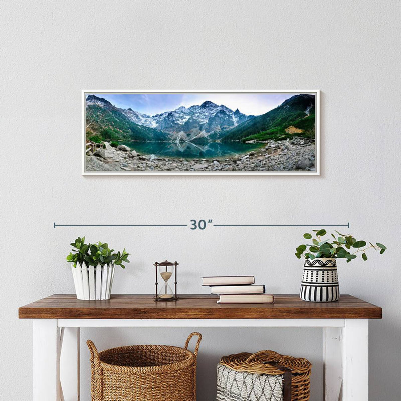 Lac Morskie Oko, 25 po x 9 po, Cadre flottant blanc