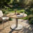 Orsa 48" Round Solid Teak Outdoor Dining Table with Modern Pedestal Base - Weather-Resistant Patio Table for 4