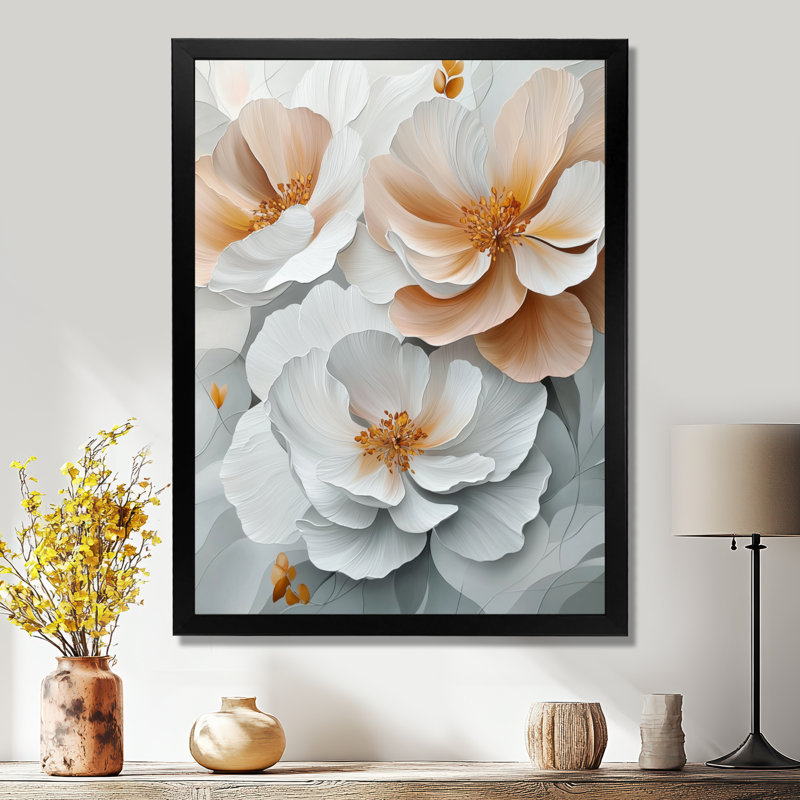 Bastow - Floral Wall Art Prints, Noir, noir, noir, noir, H 20 po x l 12 po, Reproduction encadrée d'une seule photo