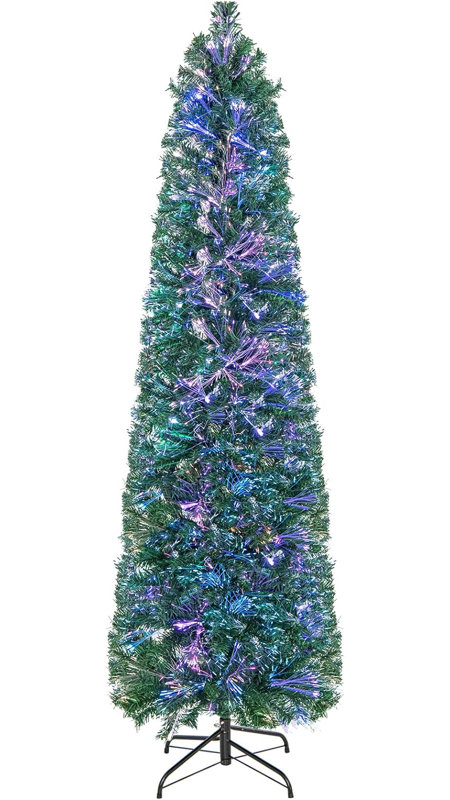Lighted Artificial Pine Christmas Tree, 180cm H