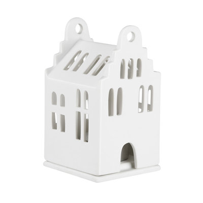 Porcelain Village House - Small Stepped Gable Roof - 4.1"