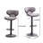 Masaccio Weathered Upholstery Airlift Adjustable Swivel Barstool With Chrome Base, Set Of 2, Grey