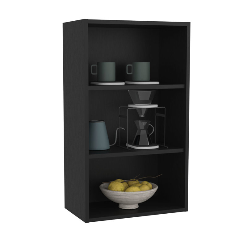 36" Wall Cabinet With Construction For Living Areas - Black Bedroom, Room, Garage, Black, 11.99" H x 36.18" W x 20.53" D
