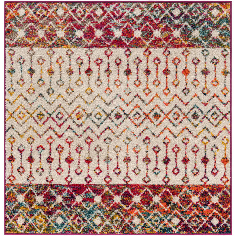 Abstract Indoor Rug, Square 4'