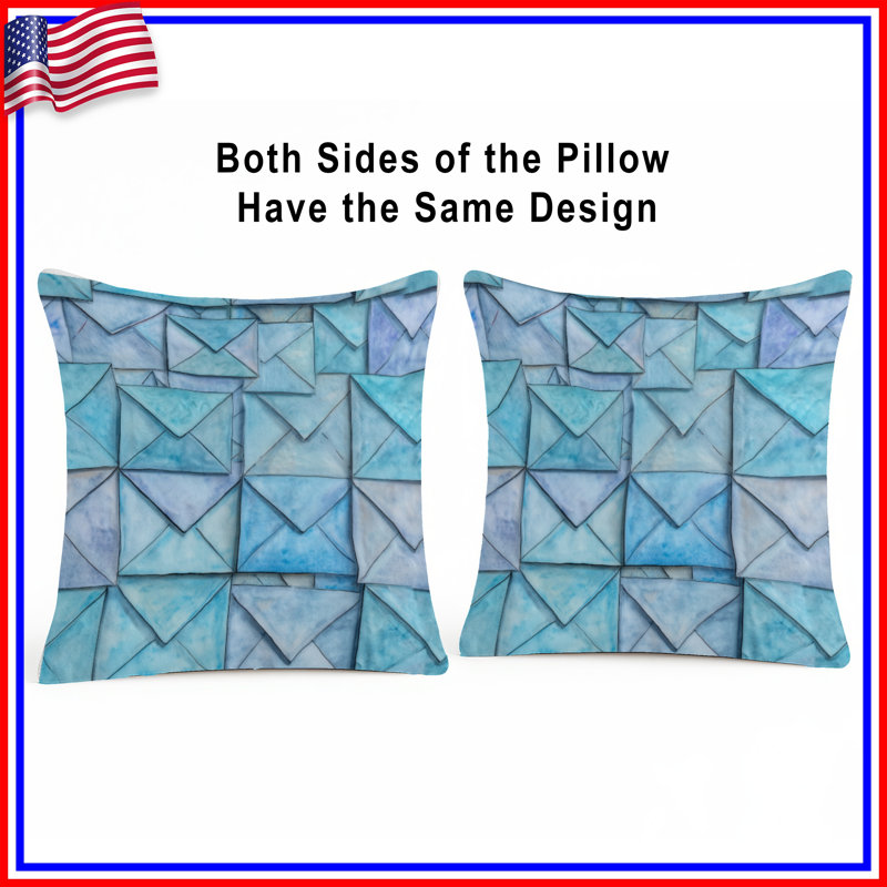 Coussin Enveloppes, Coussins à double face abstraits, 16 x 16 inches