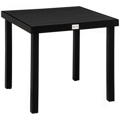 Table de salle à manger d'extérieur pour 4 personnes Outsunny, carrée, pieds en aluminium et aluminium