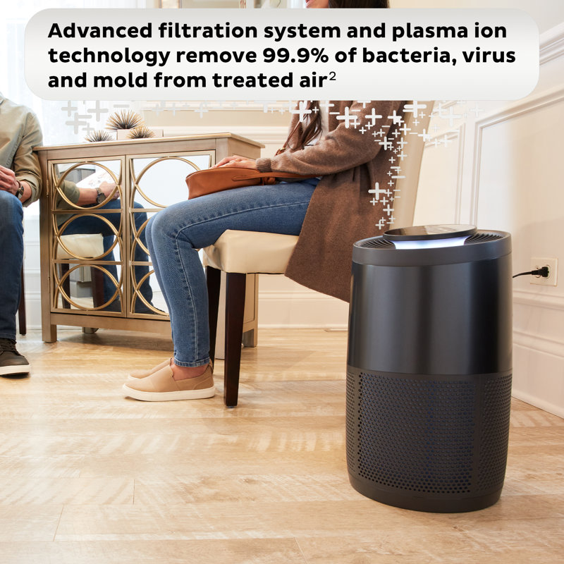 Charcoal Black Floor-Standing Air Purifier with HEPA Filter