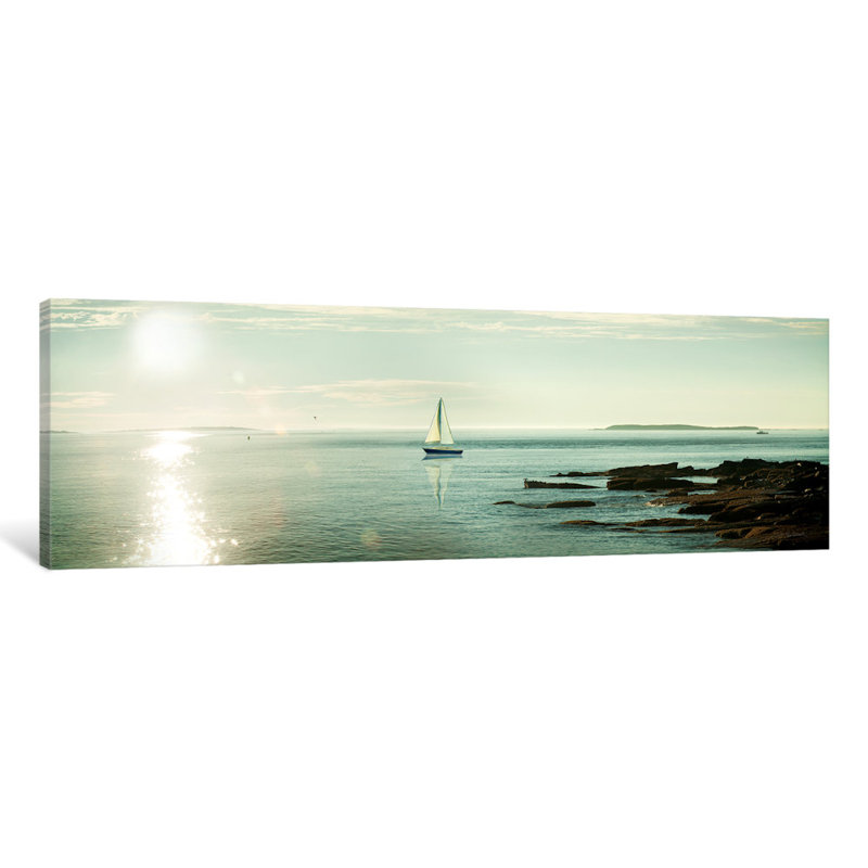 « soirée voilier », reproduction de photo sur toile, H 12 po x l 36 po x P 1,5 po
