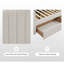 Grand canapé-lit de jour avec couchette et tiroirs de rangement - Lit convertible revêtu de lin beige (86,5 po x 65 po x 30 po)-1961568733