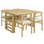 Modern 5-Piece 47.2'  Wood Square Dining Table Set With Two 11.8-Inch Drop Leaves, Compact Storage Shelf Kitchen Table Set With Upholstered Chairs For 4 People, Extendable