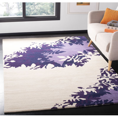 Tapis floral en laine et viscose touffeté à la main Avayah Soho
