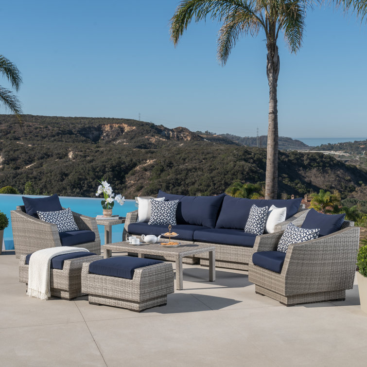 Fionnula 7 Piece Wicker Rattan Sofa Seating Group with Sunbrella Cushions