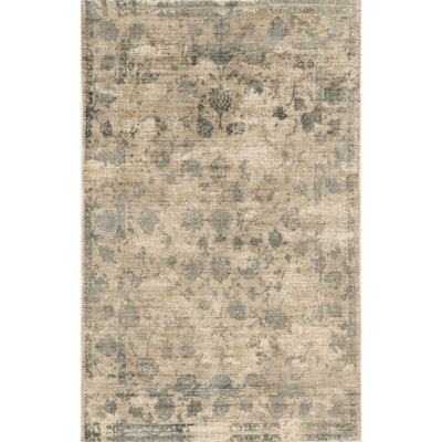 Overbey Abstract Handmade Hand-Knotted Blue Area Rug