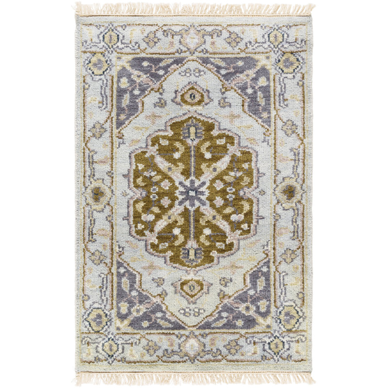 Ostrander Hand Knotted Wool Oriental Indoor Rug, Rectangle 2' x 3'